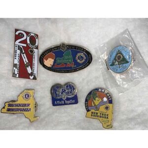 6 Pins Lions Club Intl Western NY State 20N Chautauqua Lucy Ball Erie Bermuda